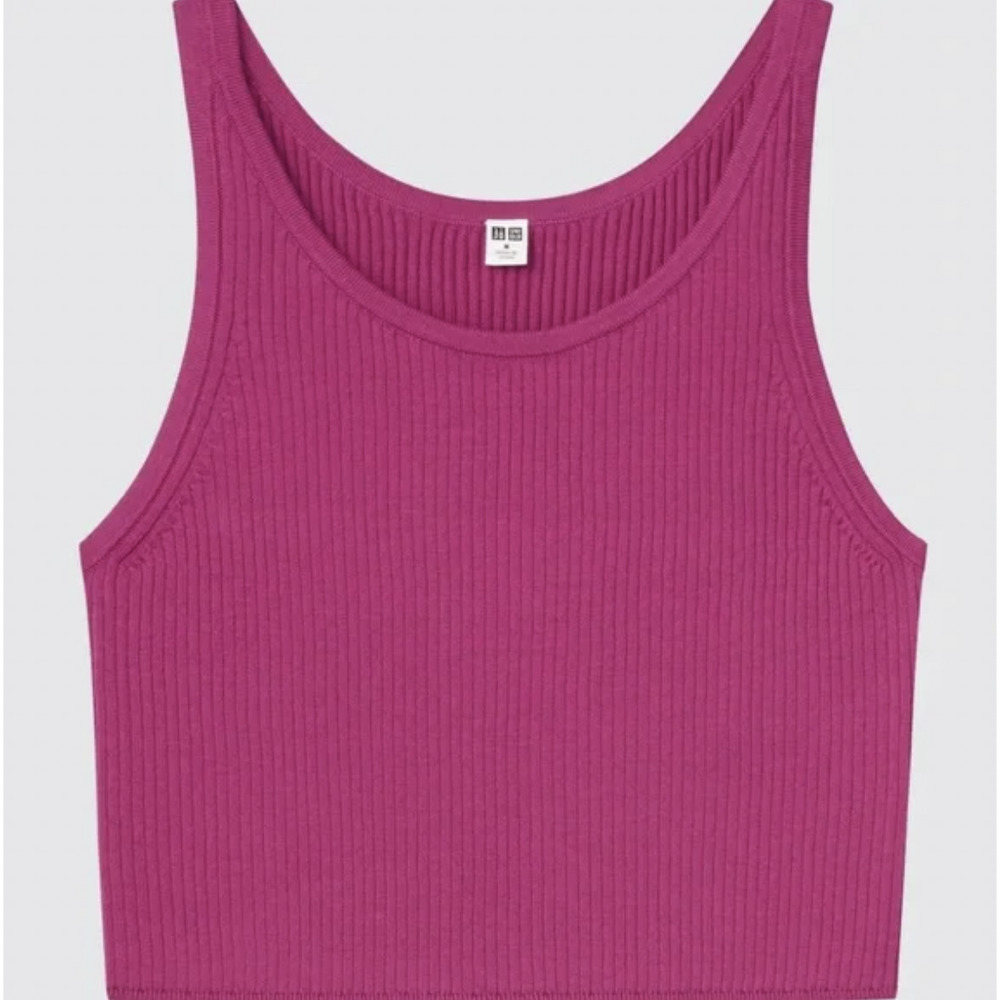 Uniqlo Ribbed cropped tank top cherry red size XS‎